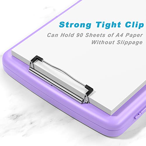 Rimilak Clipboard with Storage, 8.5 x 11'' High Capacity Clip Board, Purple - color: Purple
