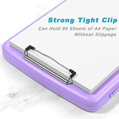 Rimilak Clipboard with Storage, 8.5 x 11'' High Capacity Clip Board, Purple - color: Purple