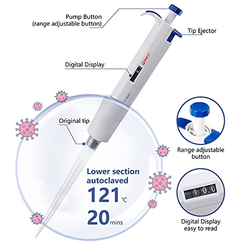FOUR E'S SCIENTIFIC 1-10mL Pipette, Single-Channel Adjustable Pipettor - size: 09 (1-10ml)