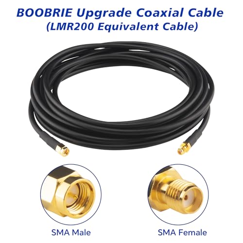 SMA Coaxial Cable Upgraded 49.2Ft SMA Male to SMA Female Coax Cable LMR200 Equivalent SMA WiFi Extension Low Loss for WiFi Router, 3G 4G 5G LTE Antenna, Better Than RG58 - size: 49.2ft