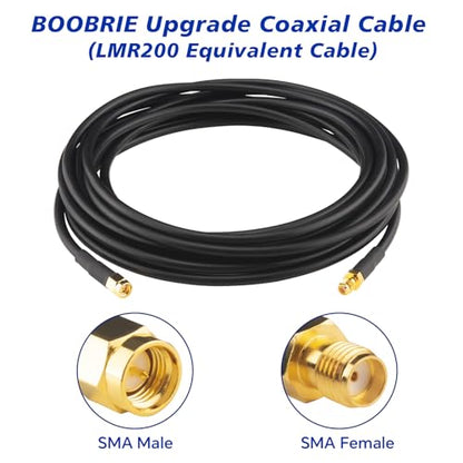 SMA Coaxial Cable Upgraded 49.2Ft SMA Male to SMA Female Coax Cable LMR200 Equivalent SMA WiFi Extension Low Loss for WiFi Router, 3G 4G 5G LTE Antenna, Better Than RG58 - size: 49.2ft