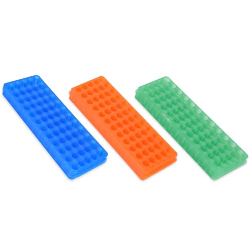 3 pcs microcentrifuge Tube Rack lab centrifuge Tube Holder Stand lab Test Tube Pipe Holder with Double Panel 60 Wells for 0.5ml-2ml Centrifugal Tube - color: Blue Green and Orange, size: 3pcs 8inX2.87inX0.86in