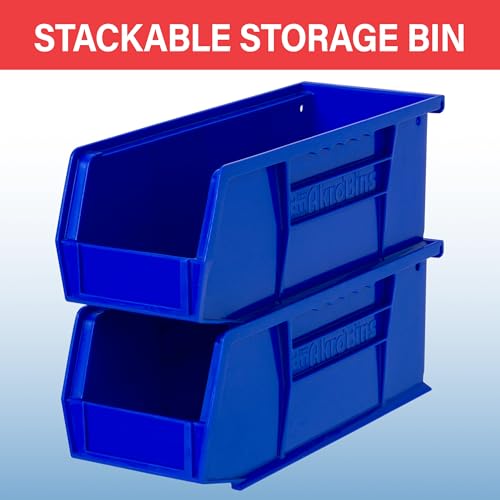 Akro-Mils 30224 AkroBins Plastic Storage Bins, 11"x 4"x 4", Blue, 12-Pack - color: Blue