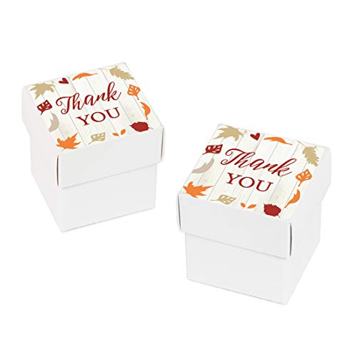 Andaz Press Fallin' in Love Autumn Fall Leaves Wedding Party Collection, Favor Box DIY Party Favors Kit, Thank You, 20-Pack