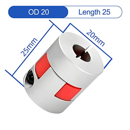 Upgrade D20*L25 Flexible Shaft Coupling 8mm to 8mm Aluminium Plum Connector Flexible Coupler for 3D Printer CNC Machine and Servo Stepped Motor - size: Bore 8mm to 8mm