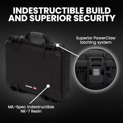NANUK 910 Hard Case with Customizable Cubed Foam, IP67 Waterproof, Dustproof and Impact Resistant, 14.3” x 11.1” x 4.7”, Rugged Construction for Ultimate Protection, Made in Canada – Black - color: Black, style: Cubed Foam