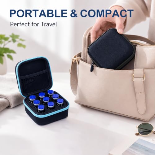 2 Pack Peptide Vial Storage Case Small for Fridge, 9 Slots Vials Holder Cases 10ml Standard for Organizer, Peptides Container for Freezer