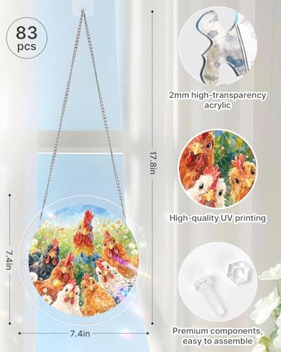 KaayeeWood Acrylic Suncatcher Puzzle, Morning in Bloom-8.9 in - color: Morning in Bloom, size: 8.9 in