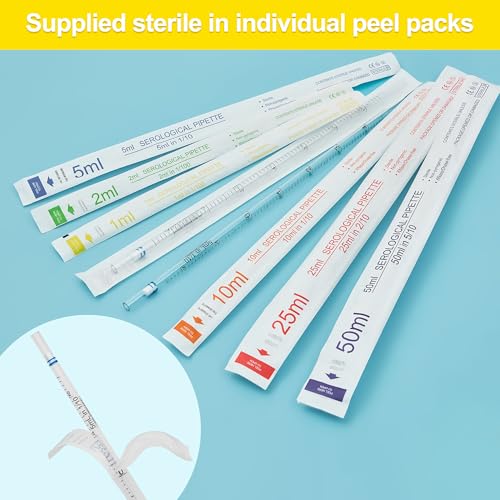 Serological Pipette 1ml Serological Pipettes,Individually Packaged, Pack of 100 - size: 1ml-100pcs