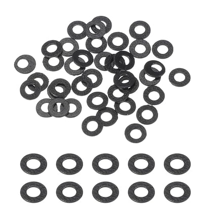 uxcell 30 Pcs M2 PVC Flat Washers 2mm ID 4mm OD 0.5mm Thick Plain Washer Grommets Plastic Sheet Gasket Fastener Sealing Spacer Gasket Ring Water Hose Washers, Clear Black - size: 2mm x 4mm x 0.5mm