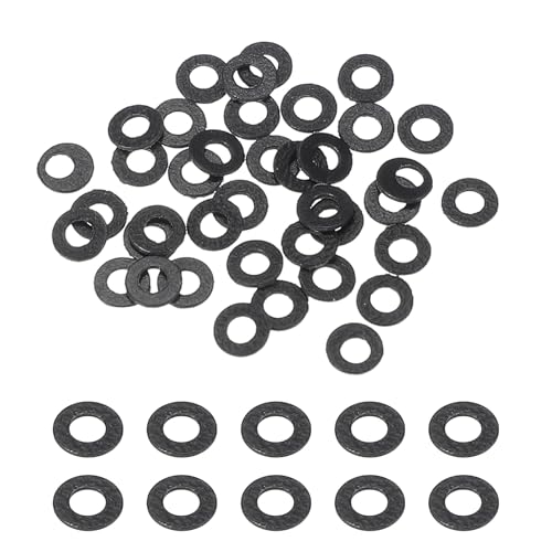 uxcell 30 Pcs M2 PVC Flat Washers 2mm ID 4mm OD 0.5mm Thick Plain Washer Grommets Plastic Sheet Gasket Fastener Sealing Spacer Gasket Ring Water Hose Washers, Clear Black - size: 2mm x 4mm x 0.5mm