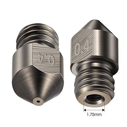 Mudder 5 Pcs Hardened Steel Nozzles 0.4mm Mk8 3D Printer Nozzles