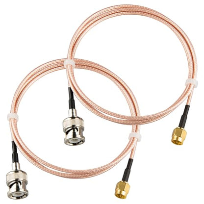 BNC Male to SMA Male Connectors 3.28ft RG316 Coaxial Cable Low Loss 50ohm BNC to SMA Male Adapter 1M for Antenna/Radio/WiFi/LAN Devices/External Antenna 2PCs - size: 2pcs-1M/3.28ft