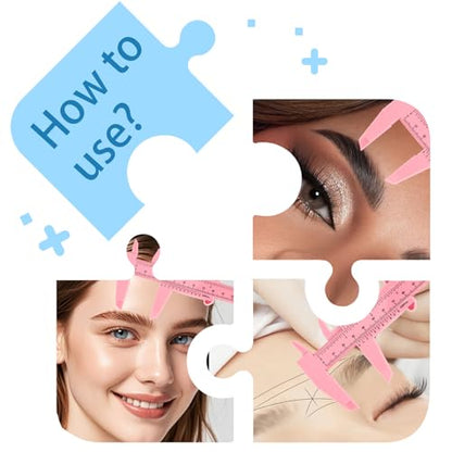 150mm Mini Plastic Caliper Double Scale Plastic Vernier Caliper for Eyebrow Jewelry Tatoo Sliding Gauge Ruler Measuring Tool (Pink)