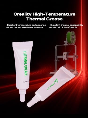 Creality High-Temperature Thermal Grease, Excellent Thermal Conductivity for 3D Printer Hotend and Heat Break, Non-Conductive&Corrosive, Non-Toxic, Odorless, Stable from -55°C to 350°C (2 Pack) - style: High-temp Thermal Grease