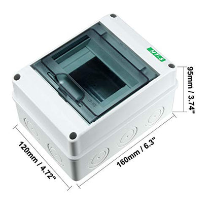 Plastic Transparent Cover Power Distribution Protection Box IP65 ABS for Circuit Breaker Indoor on The Wall 5 Way (160mmx120mmx95mm) - size: 160mmx120mmx95mm