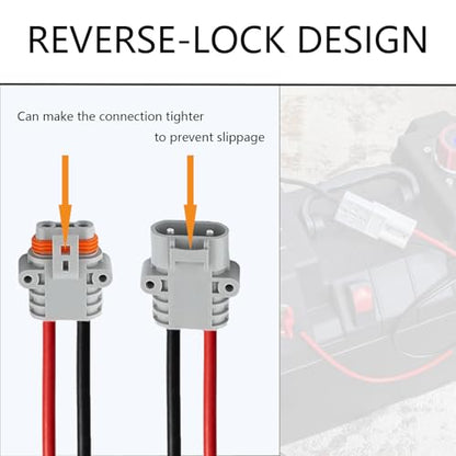 50A Battery Quick Connect Pair,IP68 Waterproof 8AWG Pre-Wired Plugs - size: Anderson 50A Waterproof Connector