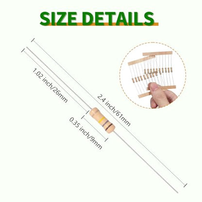 100Values 1000PCS 1/2W Resistor Kit Carbon Film Resistors Assortment 1 Ohm to 5.6M Ohm 1/2Watt 5% Resistencia Eléctrica Assorted Set