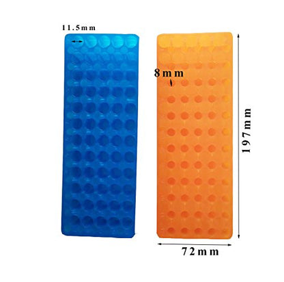 Orange/Blue Tube Rack Double Panel 60 Positions Polypropylene for Microcentrifuge Tubes 0.5/1.5ml (Pack of 2) - color: Blue/Orange