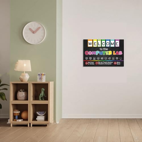 Welcome to the Computer Lab Poster, 16"x24", Classroom Decor - color: PC1