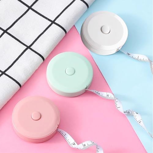 3-Pack Tape Measure Set for Body & Fabric, 60-Inch Soft Fashion Retractable Rulers, Dual-Scale Measurements for Sewing, Tailoring, and Crafts