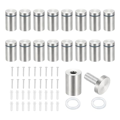 PATIKIL 1x1.6" Standoff Screws, 16 Pack Stainless Steel Stand Off Wall Mounts Wall Sign Mounting Hardware Advertising Standoff Nail for Hanging Acrylic Signs Picture Frame, Silver - size: 1x1.6"