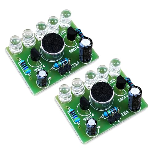 ZORZA 2Sets Fun Learning Soldering Practice Kit for Students and Beginners DIY Electronic Project LED Soldering Kit with Voice Control Circuit Board Solder Colorful Electronic Kits