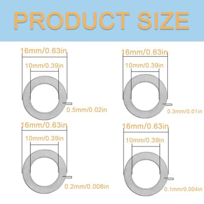 M10x16mm 304 Stainless Steel Shim Washers, Precision Thin Spacers - size: M10X16