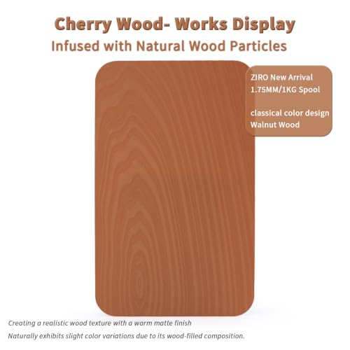 ZIRO 1.75mm PLA Filament, Contain Real Wood Powders, 2.2lbs Cherry Wood - color: Cherry Wood