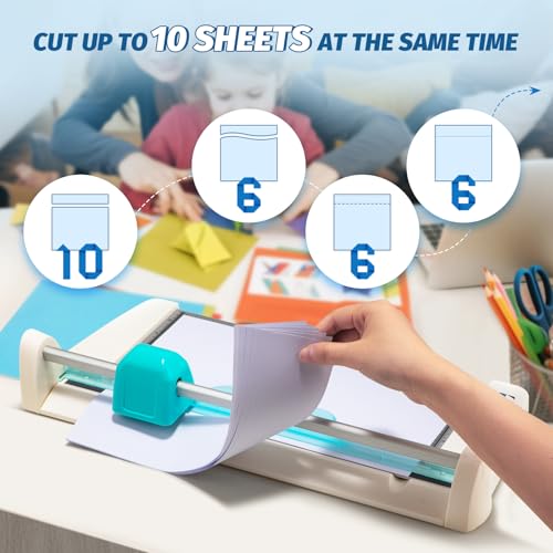 4-in-1 Portable Rotary Paper Cutter for Crafting, 12 Inch Cutting Length