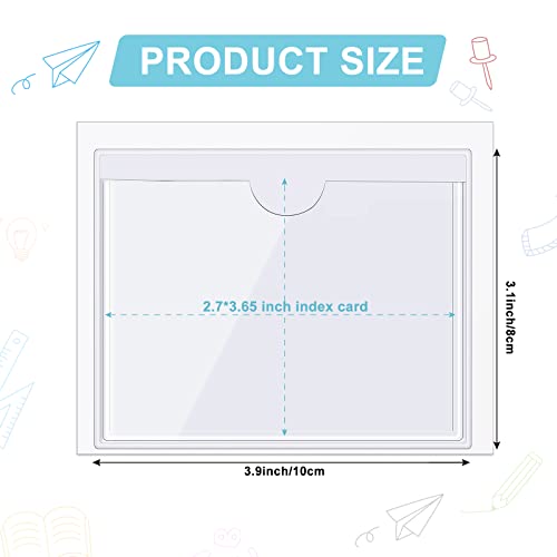 Chinco 30 Pcs Self Adhesive Clear Index Card Pockets,2.75 x 3.5 Inches - size: 3.9 x 3.1 Inches