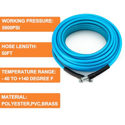GASHER 50feet Home Dryer Vent Duct Cleaning Kit, 2 Jetter Nozzle, 1/4" NPT Ball Valve, 1/4" NPT Air Plug, 1/4"NPT Reducer Adapter - size: 50feet