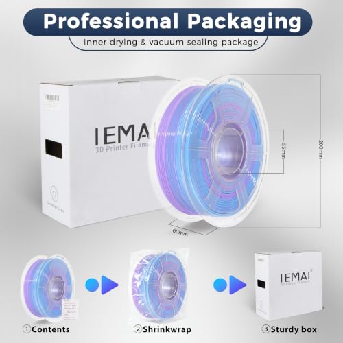 IEMAI High Speed PETG Filament 1.75mm,1kg, Transparent Gradient Blue Purple - color: Transparent Gradient Blue Purple