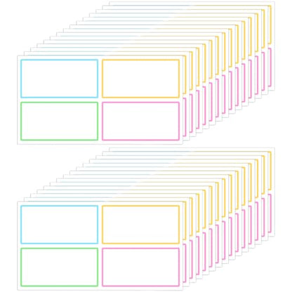 120 Pcs Dry Erase Stickers Reusable Waterproof Dry Erase Labels Stickers for Food Containers 2.4"X 1.2" Easy-Peel Removable Sticky Notes for Whiteboard Food Containers Storage Bin