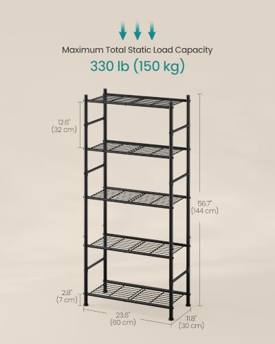 SONGMICS 5-Tier Shelving Unit, Steel Wire Storage Rack - size: 23.6"W, style: 5-Tier