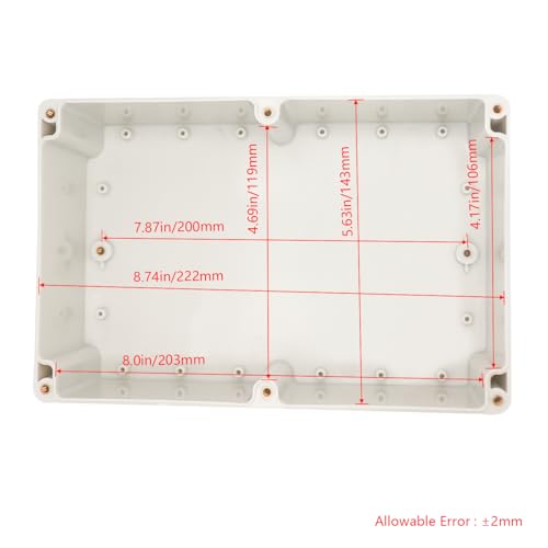 Project Box IP65 Waterproof Junction Box ABS Plastic Electrical Boxes DIY Electronic Project Case Power Enclosure White 9.06x5.90x3.43 inch (230 x 150 x87 mm) - color: White, size: 9.06"x5.90"x3.43"