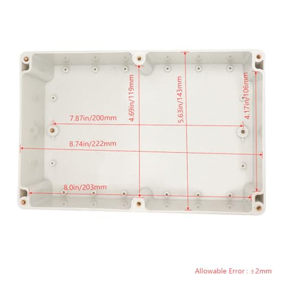 Project Box IP65 Waterproof Junction Box ABS Plastic Electrical Boxes DIY Electronic Project Case Power Enclosure White 9.06x5.90x3.43 inch (230 x 150 x87 mm) - color: White, size: 9.06"x5.90"x3.43"