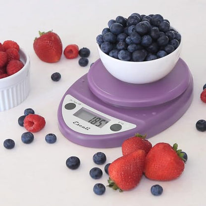 Escali Primo Digital Food Scale Multi-Functional Kitchen Scale and Baking Scale for Precise Weight Measuring and Portion Control, 8.5 x 6 x 1.5 inches, Lavender - color: Lavender