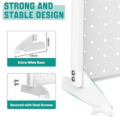 EVERHANGER Metal Pegboard Display Stand, Freestanding Tabletop Pegboard - color: White, size: 4pack 12"X16"