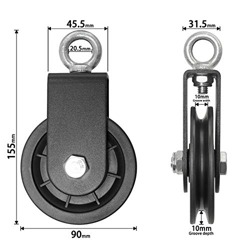 90mm Pulley Wheel for Cable Machines Silent Bearing Home Gym Equipment Pull Down Attachment Weight Lifting Pulley Traction
