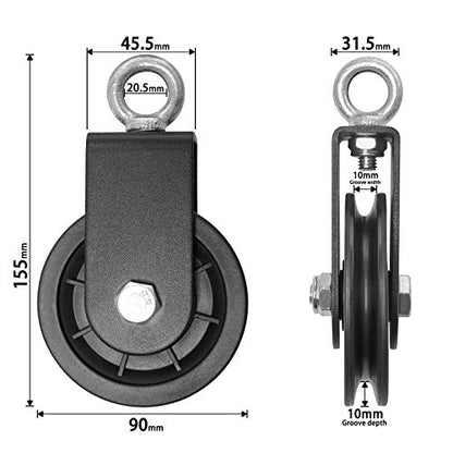 90mm Pulley Wheel for Cable Machines Silent Bearing Home Gym Equipment Pull Down Attachment Weight Lifting Pulley Traction