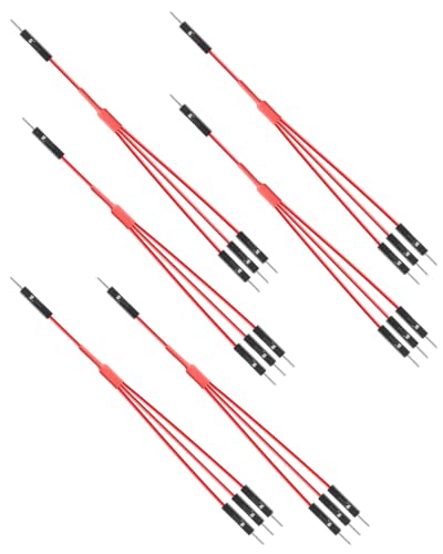 GELRHONR 20cm Red 24AWG 1 Male to 3 Male Jumper Splitter Cable,6 Pack - color: 1M to 3M,Red