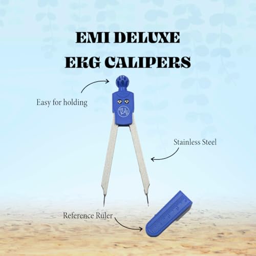 EMI Royal Premium Quality Deluxe EKG ECG Medical Nursing Caliper Electrocardiogram Divider for Nursing，Electrocardiographs Measuring Tool for Doctors, Nurses, Medical Student - EKG-100-Royal - color: Royal