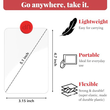 2 PCS 3X Leather Credit Card Magnifying Glass Fresnel Lens Large Area Wallet Page Pocket Magnifier Card Fire Starter, for Reading Small Prints, Sheets, Books, Low Vision Aids & Solar Projects - color: White