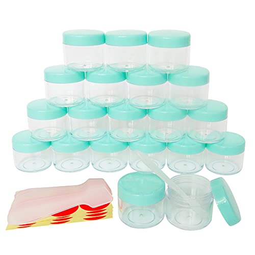 20pcs 20ml Small Travel Jars Round Pot, Cosmetic Sample Container - color: 20pack 20ml Green