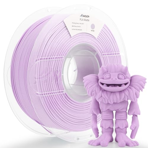 AMOLEN Matte PLA 3D Printer Filament 1.75mm Lilac Purple Smooth Finish 1KG - color: Lilac Purple