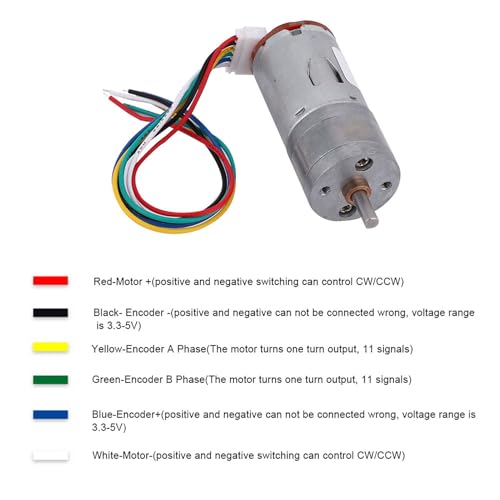 Emoshayoga JGA25 371 Encoder Gear Motor DC12V with Mounting Bracket 65mm Wheel Kit for Smart Car Robot DIY (Speed 30) - size: Speed 30