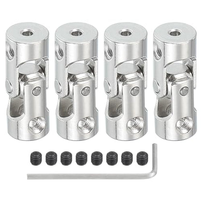 PATIKIL Rotatable Universal Steering Shaft 2mm to 4mm Inner Dia, 4 Pcs U Joint Shaft Coupling U Joints Coupler Connector Accessories with M3 Screws for Motor Model Robots - size: 2mm to 4mm