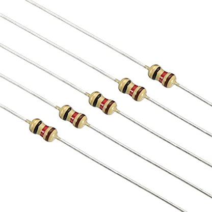 PATIKIL 2425Pack 97 Values 1/8W Resistors Kit Carbon Film 1R Ohm-1M Ohm 5%