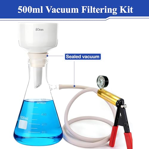 500 mL Buchner Funnel Filtering Kit with Handheld Vacuum Pump - size: 500ml